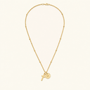 Kaia Gold Cross Initial Necklace, view 18