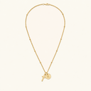 Kaia Gold Cross Initial Necklace, view 21
