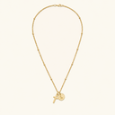 Kaia Gold Cross Initial Necklace, view 22