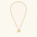 Kaia Gold Cross Initial Necklace, view 29