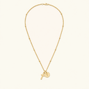 Kaia Gold Cross Initial Necklace, view 30