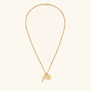 Kaia Gold Cross Initial Necklace, view 31