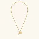 Kaia Gold Cross Initial Necklace, view 34