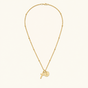 Kaia Gold Cross Initial Necklace, view 36
