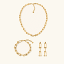 Noa Gold Link Jewellery Set, view 2