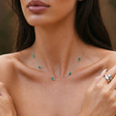 Ruth Emerald Green Zircon Stone Necklace, view 9