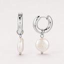 Mariana Chunky Freshwater Pearl Hoop Earrings, view 8