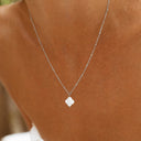 Belinda Mother of Pearl Quatrefoil Pendant Necklace, view 7