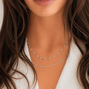 Dahlia Double Layered Enamel & Beaded Choker Necklace, view 5