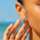 Simone Zircon Drop Hoop Earrings, view 4