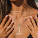 Ruth Emerald Green Zircon Stone Necklace, view 3