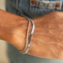 Louise Herringbone and Rope Chain Layered Bracelet, view 16