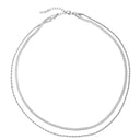 Corinne Herringbone & Rope Chain Layered Necklace, view 13