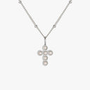 Lila Pearl Cross Pendant Necklace, view 8