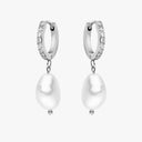 Salome Baroque Freshwater Pearl Drop Hoop Earrings, view 15