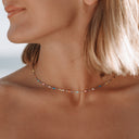 Cerys Rainbow Enamel Dainty Choker Necklace, view 14