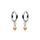 Rosella Rosé Oval Stone Hoop Drop Earrings, view 7