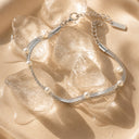 Celestine Layered Herringbone and Pearl Bracelet, view 12
