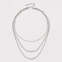 Cassandra Triple Layered Chain Necklace, view 14