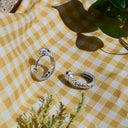 Eugenie Snake Chunky Huggie Hoop Earrings, view 9