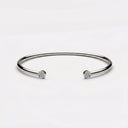 Bella Open Cuff Bracelet with Pavé Round Ends, view 8