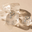 Simone Zircon Drop Hoop Earrings, view 10