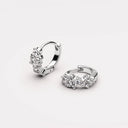 Lyra White Zircon Huggie Hoop Earrings, view 10