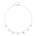 Louisa Colourful Flower Charm Zircon Necklace, view 7