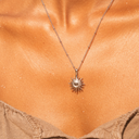 Rose Dainty Sun Pendant Necklace, view 3
