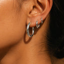 Philippa Thick Hoop Earrings, view 12