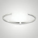 Estella Thin Open Cuff Bracelet with White Zircon, view 9
