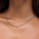 Zora Minimalist Gold Chain Choker Necklace, view 6