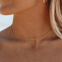 Violet Fine Snake Chain Choker Necklace