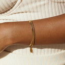 Louise Herringbone and Rope Chain Layered Bracelet, view 12