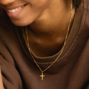 Arwen Dainty Cross Pendant Necklace, view 2