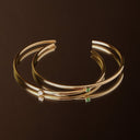 Estella Thin Open Cuff Bracelet with White Zircon, view 6