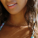 Zora Minimalist Gold Chain Choker Necklace, view 8