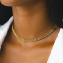 Wren Thick Woven Chain Choker Necklace