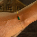 Amira Emerald Cut Green Stone Bracelet