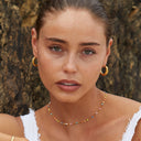 Lorna Gold Twisted Hoop Earrings, view 3