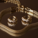 Lyra White Zircon Huggie Hoop Earrings, view 5