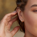 Lucinda Tiny Cubic Zirconia Hoop Earrings, view 11
