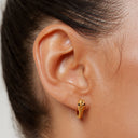 Eugenie Snake Chunky Huggie Hoop Earrings, view 6