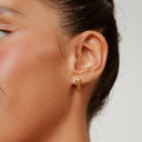 Eugenie Snake Chunky Huggie Hoop Earrings, view 7