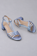 Leona low block heel sandals with multi-strap T-strap design, view 7