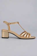 Leona low block heel sandals with multi-strap T-strap design, view 2