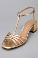 Leona low block heel sandals with multi-strap T-strap design, view 5
