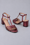 Leona low block heel sandals with multi-strap T-strap design, view 8