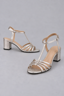 Leona low block heel sandals with multi-strap T-strap design, view 9