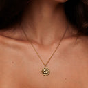Lottie Hammered Gold Pendant Necklace, view 4